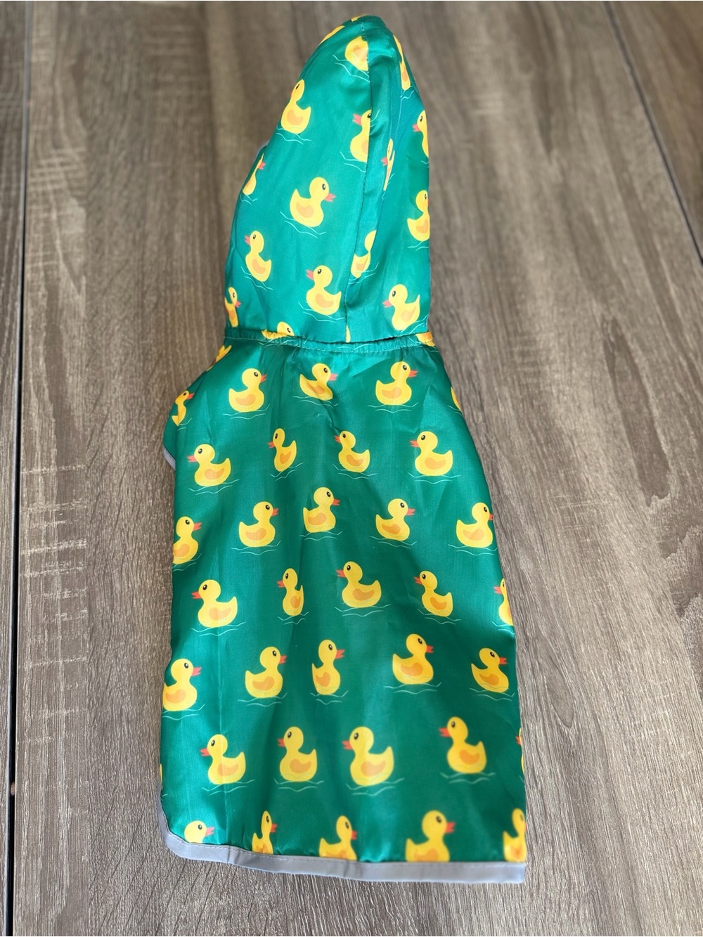 Green Rubber Duck Print Pets Raincoat